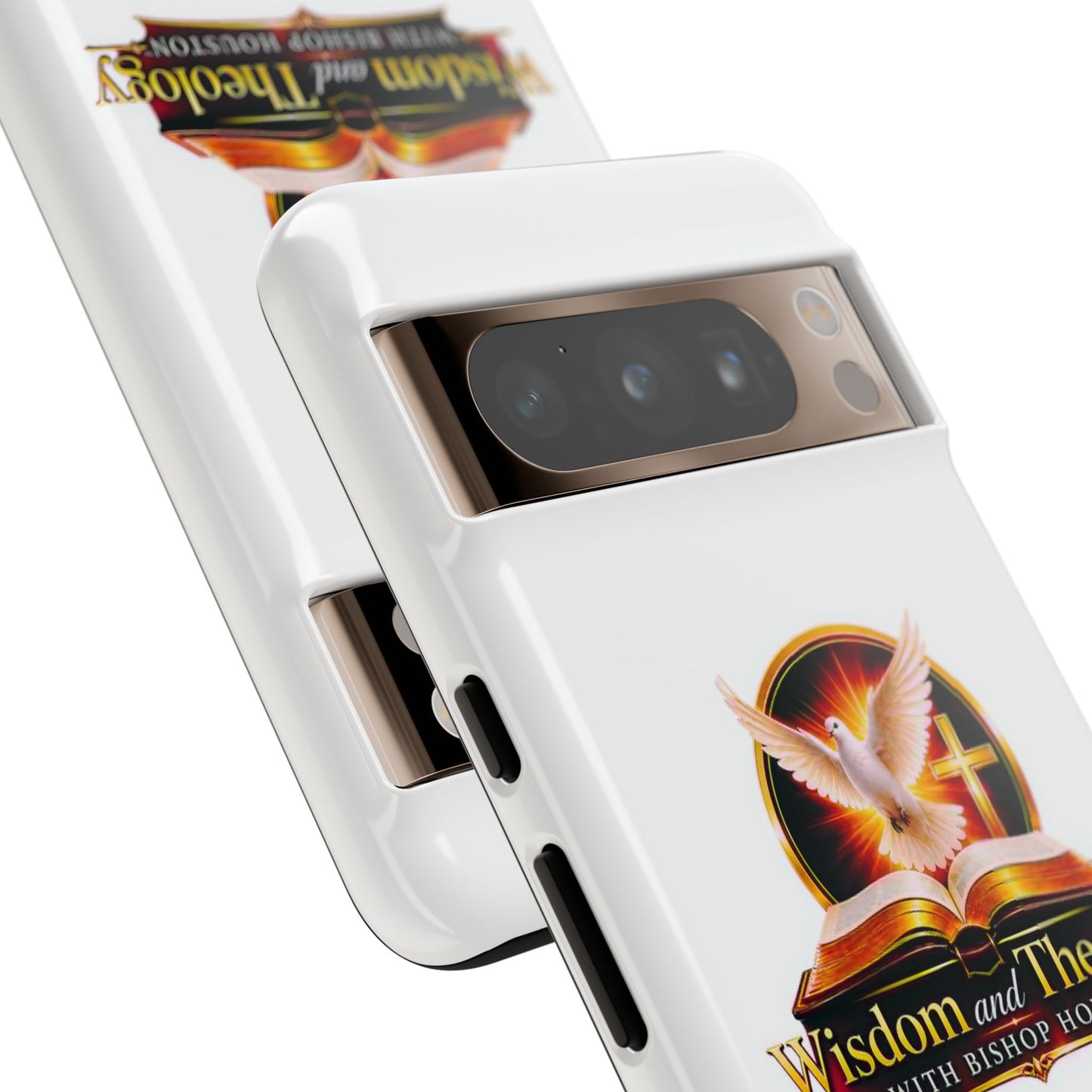 Wisdom and Theology Phone Case — Christian Dove & Cross Protective Tough Case