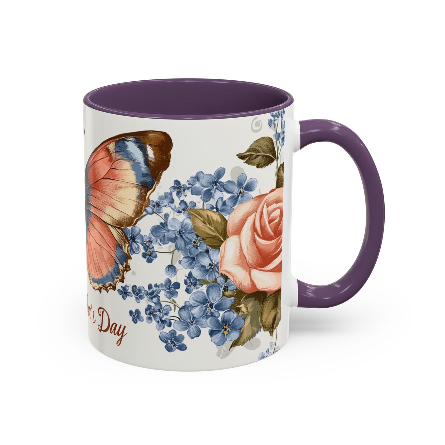 Mother's Day Butterfly Coffee Mug - 'Happy Mother's Day' Floral Accent Mug