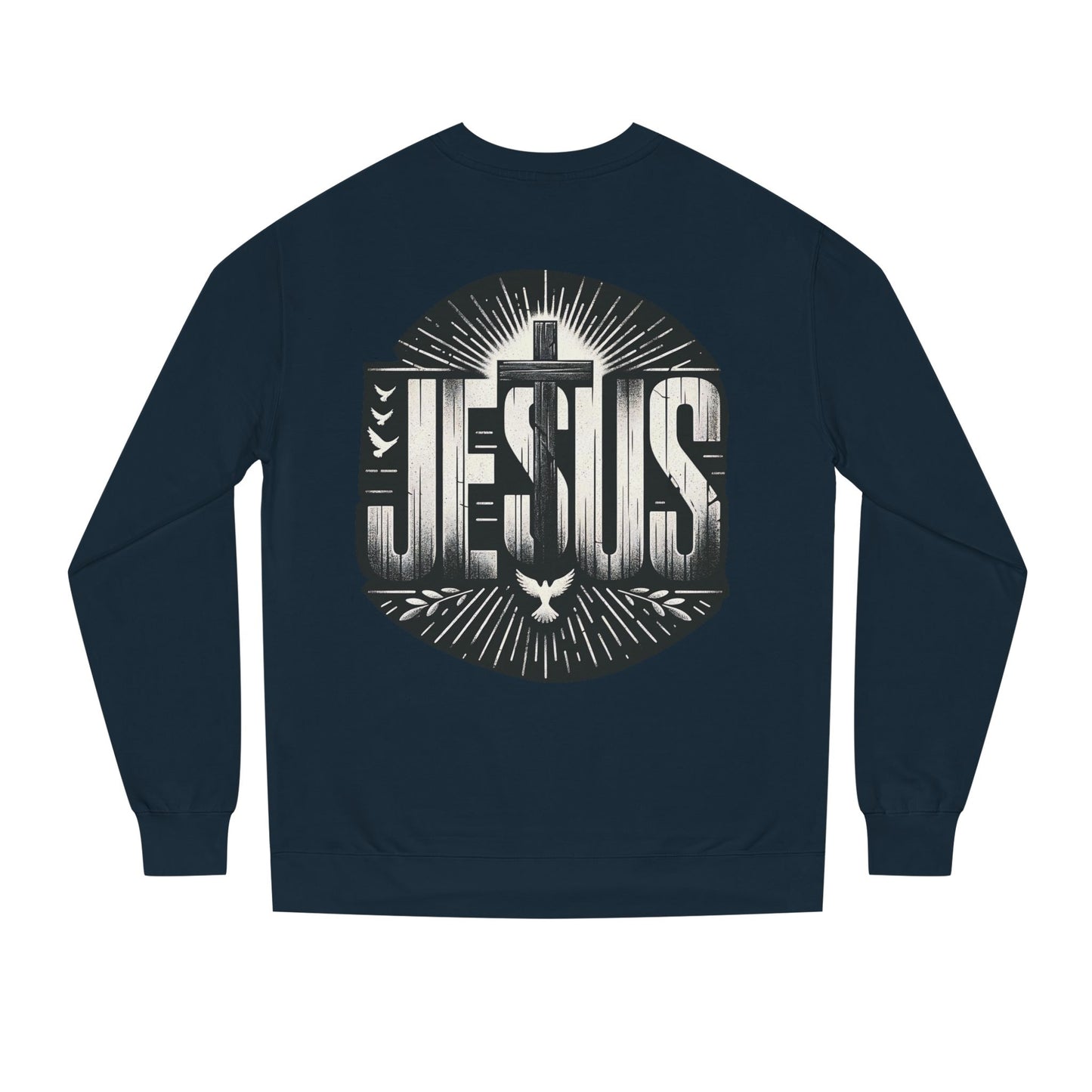 Jesus Graphic Sweatshirt — Vintage Cross & Dove Christian Crewneck