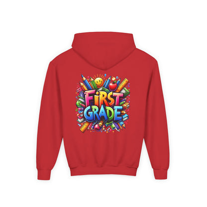 First Grade Kids Hoodie – Colorful Back-to-School Sweatshirt