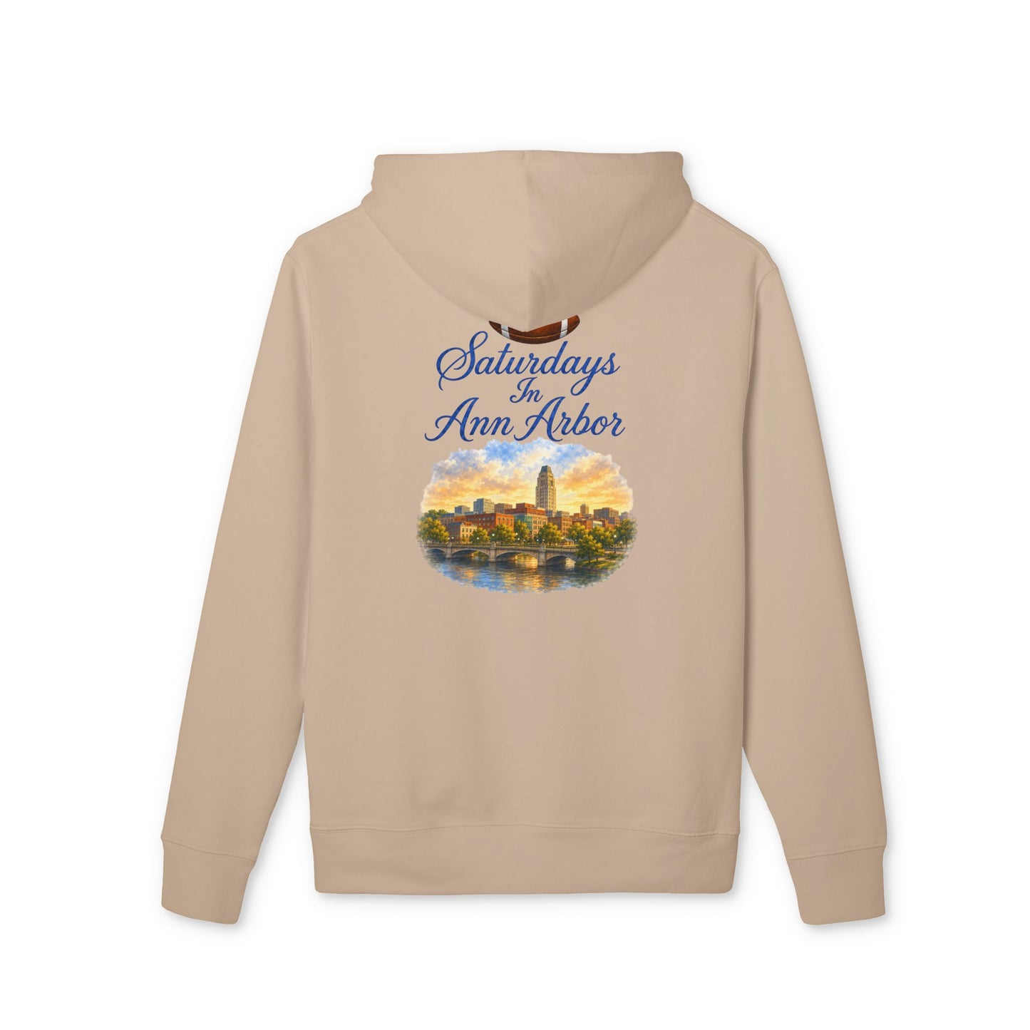 Ann Arbor Skyline Hoodie — "Saturdays in Ann Arbor" Graphic Pullover