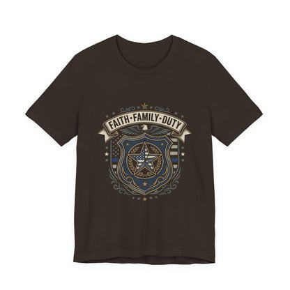 Police Badge Shield T‑Shirt — "Faith • Family • Duty" Graphic Tee