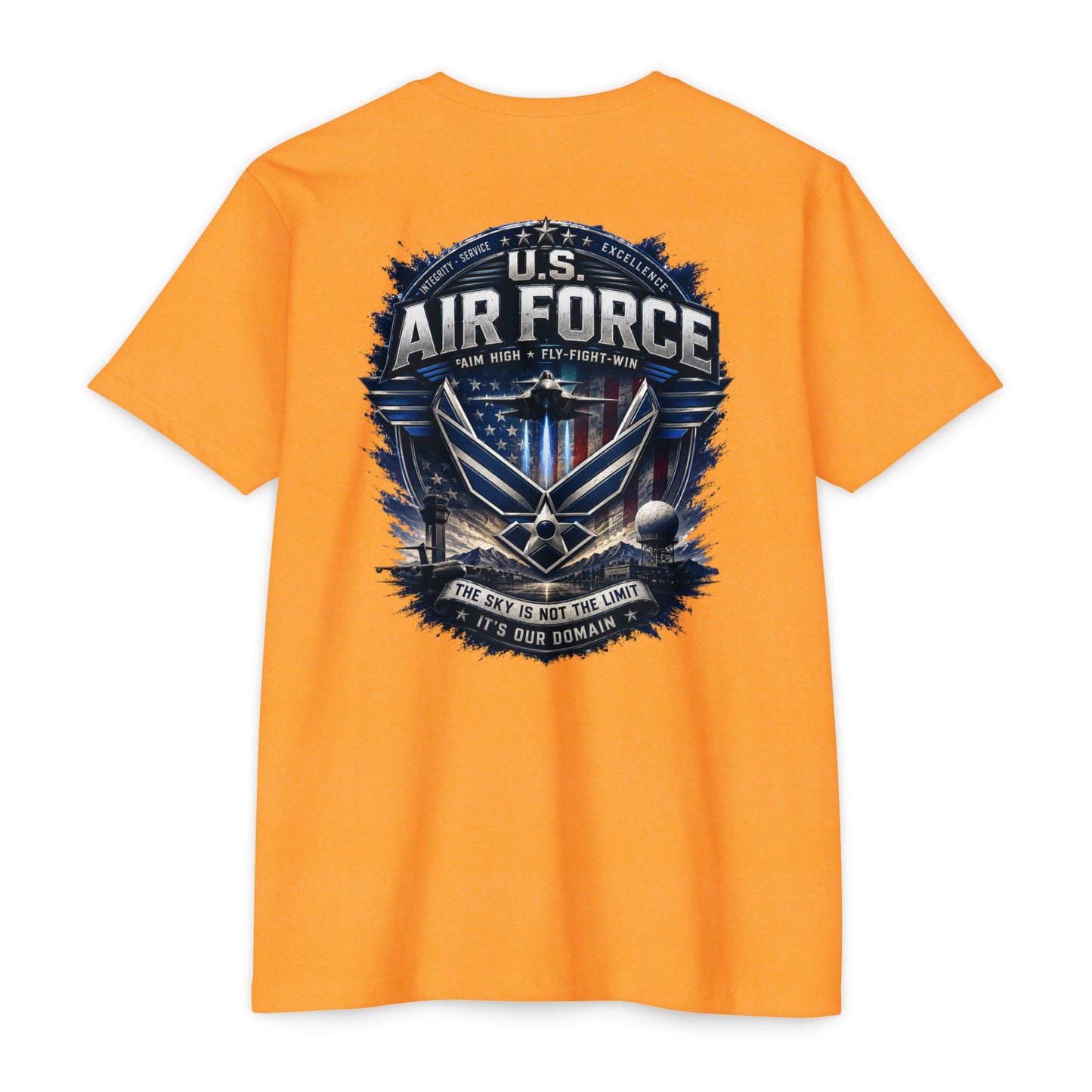 U.S. Air Force Graphic T-Shirt — Military Emblem Tee ("The Sky Is Not The Limit")