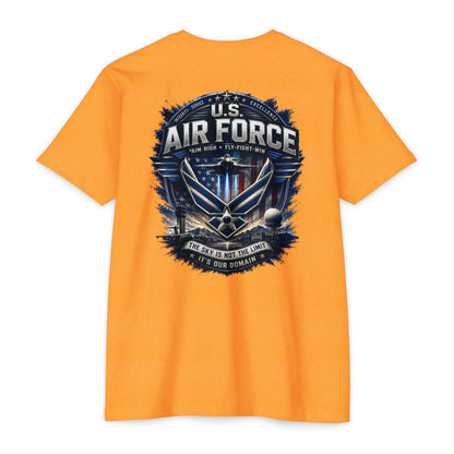 U.S. Air Force Graphic T-Shirt — Military Emblem Tee ("The Sky Is Not The Limit")