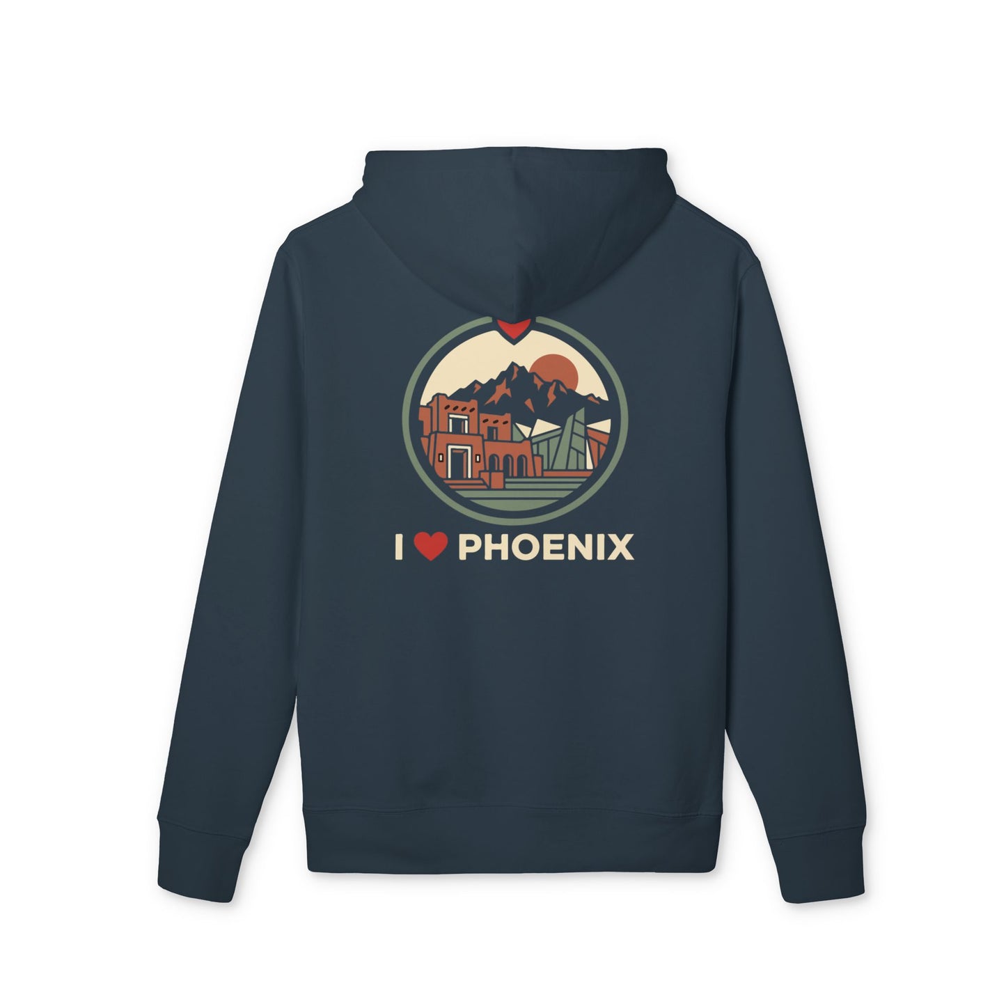 I Heart Phoenix Hoodie — Retro Cityscape Arizona Sweatshirt