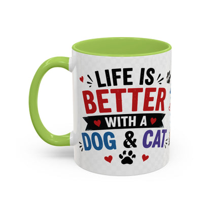 Dog and Cat Coffee Mug — 'This Is My Healer I'm A Cat' Cute Pet Lover Accent Mug (11/15oz)