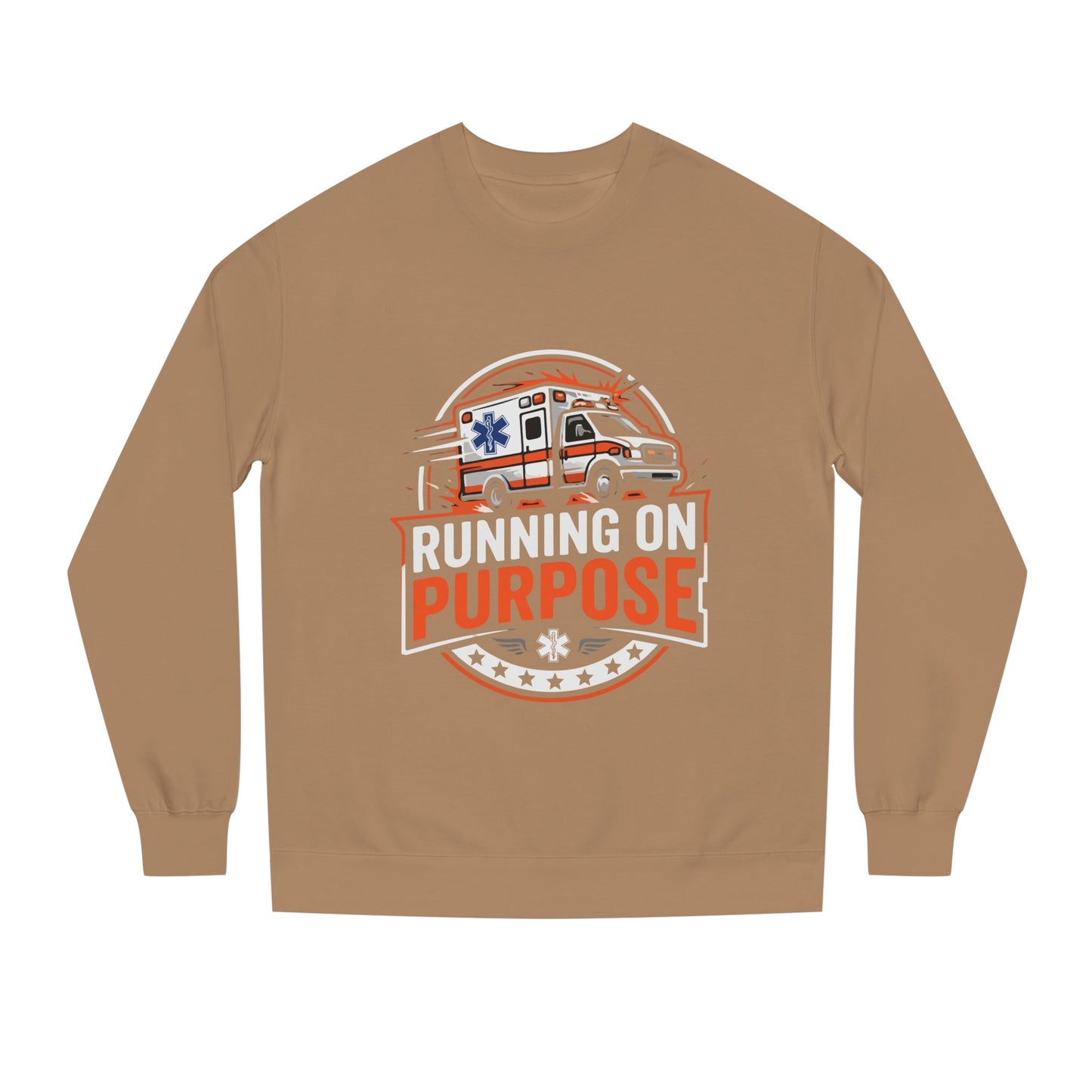 EMS Crewneck Sweatshirt — "Running on Purpose" Ambulance Design