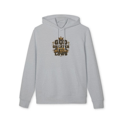 Christian Hoodie — "God Greater Than My Highs & Lows" Faith Graphic Pullover