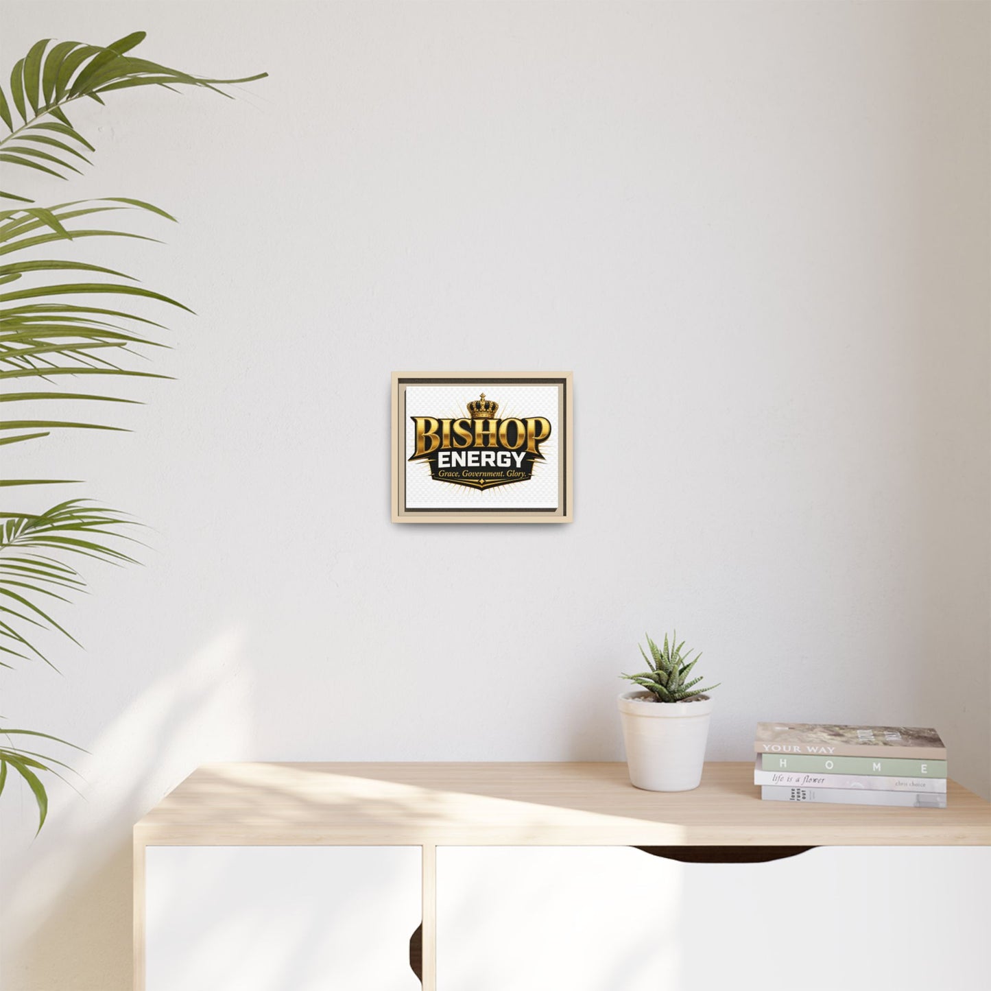 Framed Canvas Art - "Bishop Energy" Gold Crown Logo (Matte)