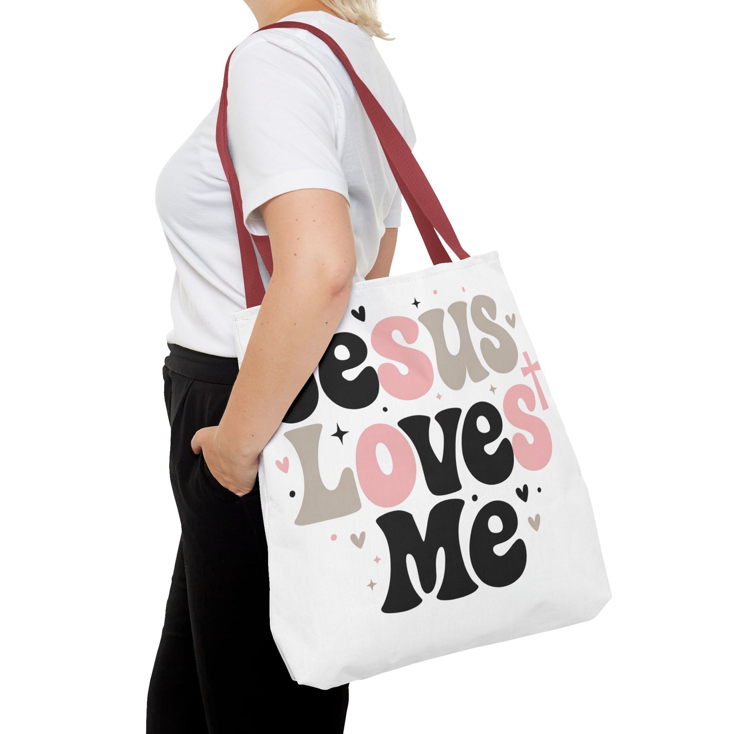 Jesus Loves Me Tote Bag - Faith-Inspired Christian Scripture Canvas Tote