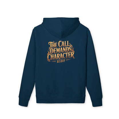 Hoodie - "The Cat Demands Character" Retro Script Pullover