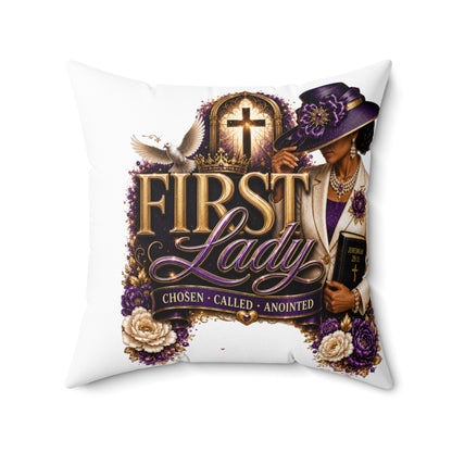 First Lady Decorative Pillow — "First Lady: Chosen • Called • Anointed" Faith Accent Pillow