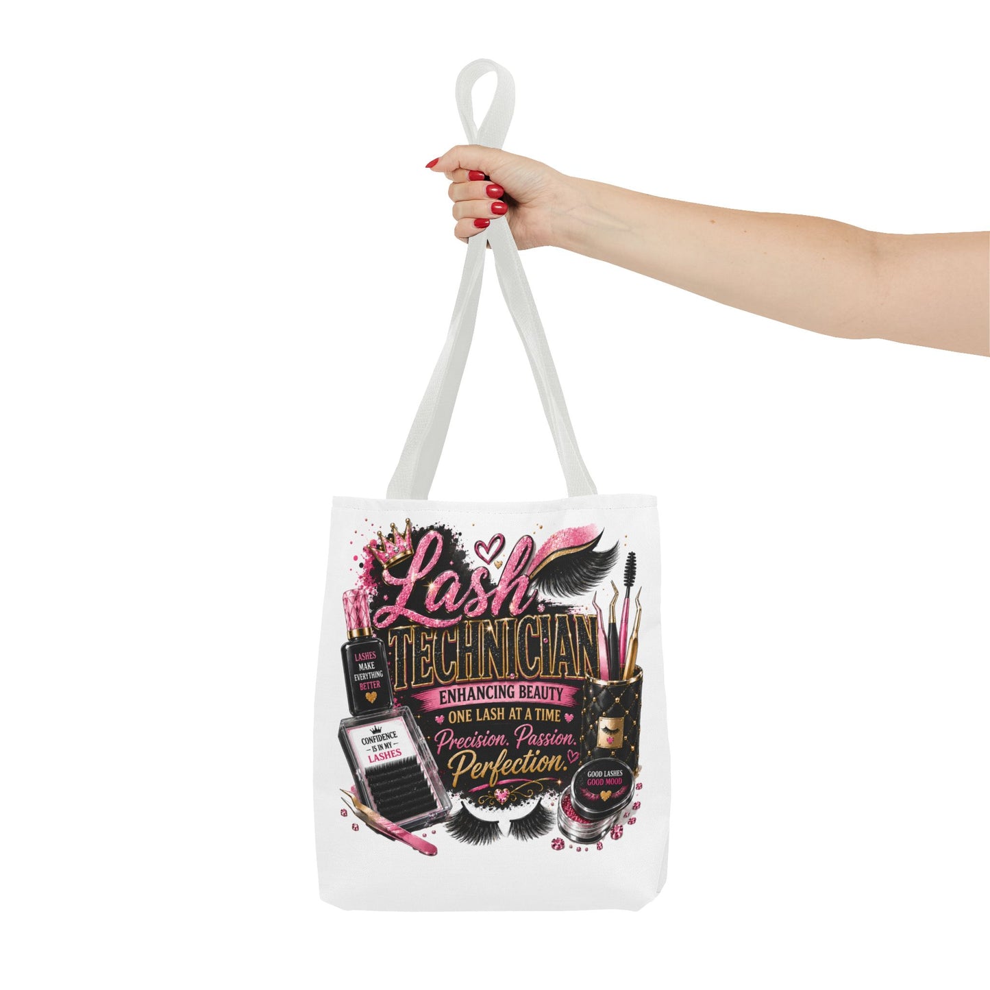 Lash Technician Tote Bag — Glam Beauty Artist Gift, ‘Lash Technician: Enhancing Beauty’ Design