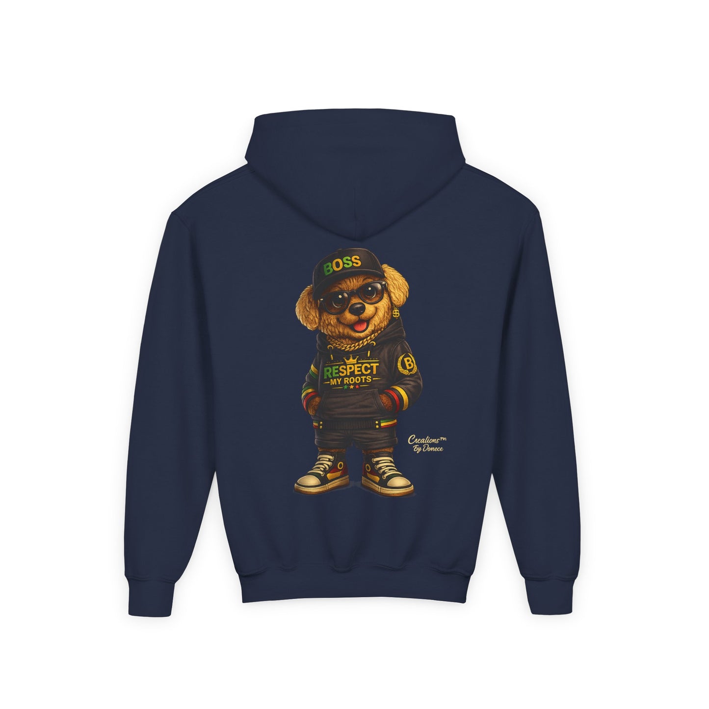 Youth Hoodie — Cool Bear 'Boss' Streetwear Design