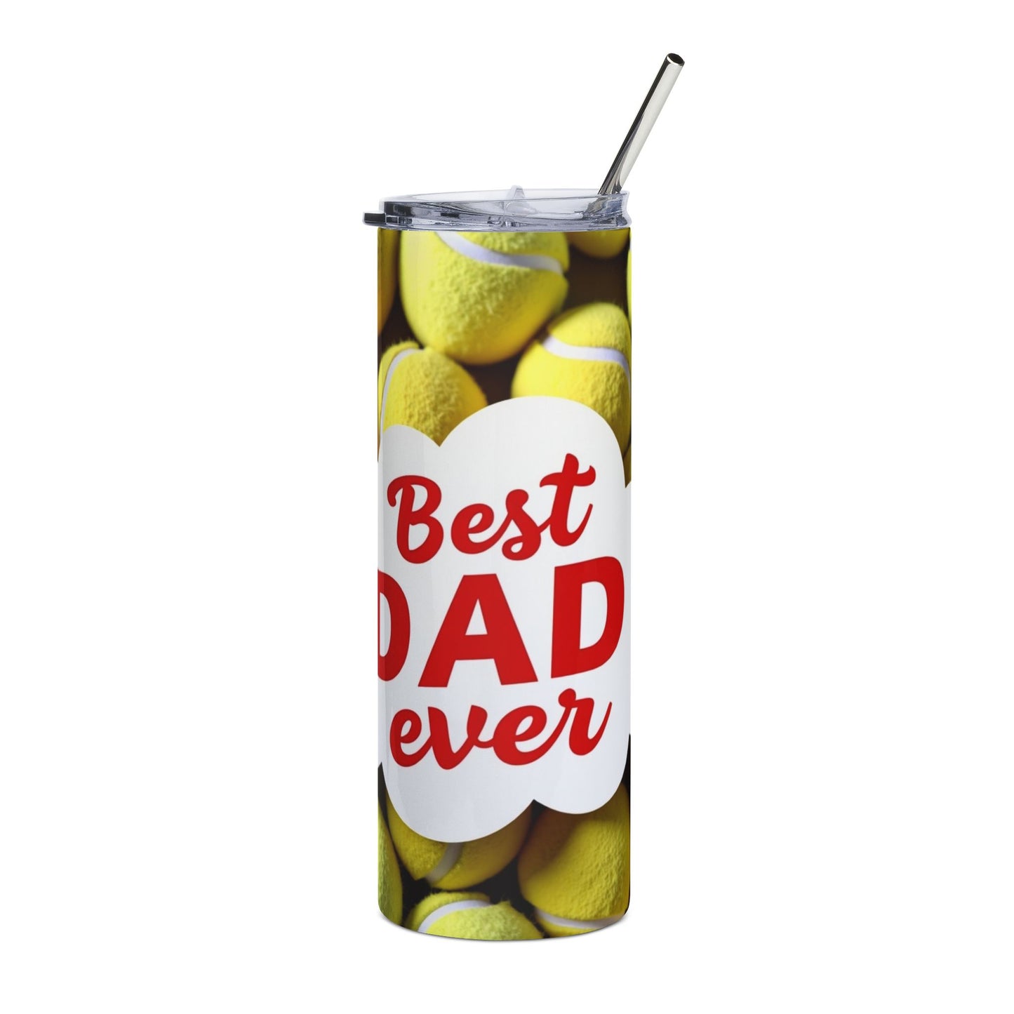Tumbler - "Best Dad Ever" Tennis Ball Stainless Steel 20oz