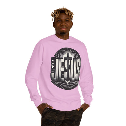 Jesus Graphic Sweatshirt — Vintage Cross & Dove Christian Crewneck