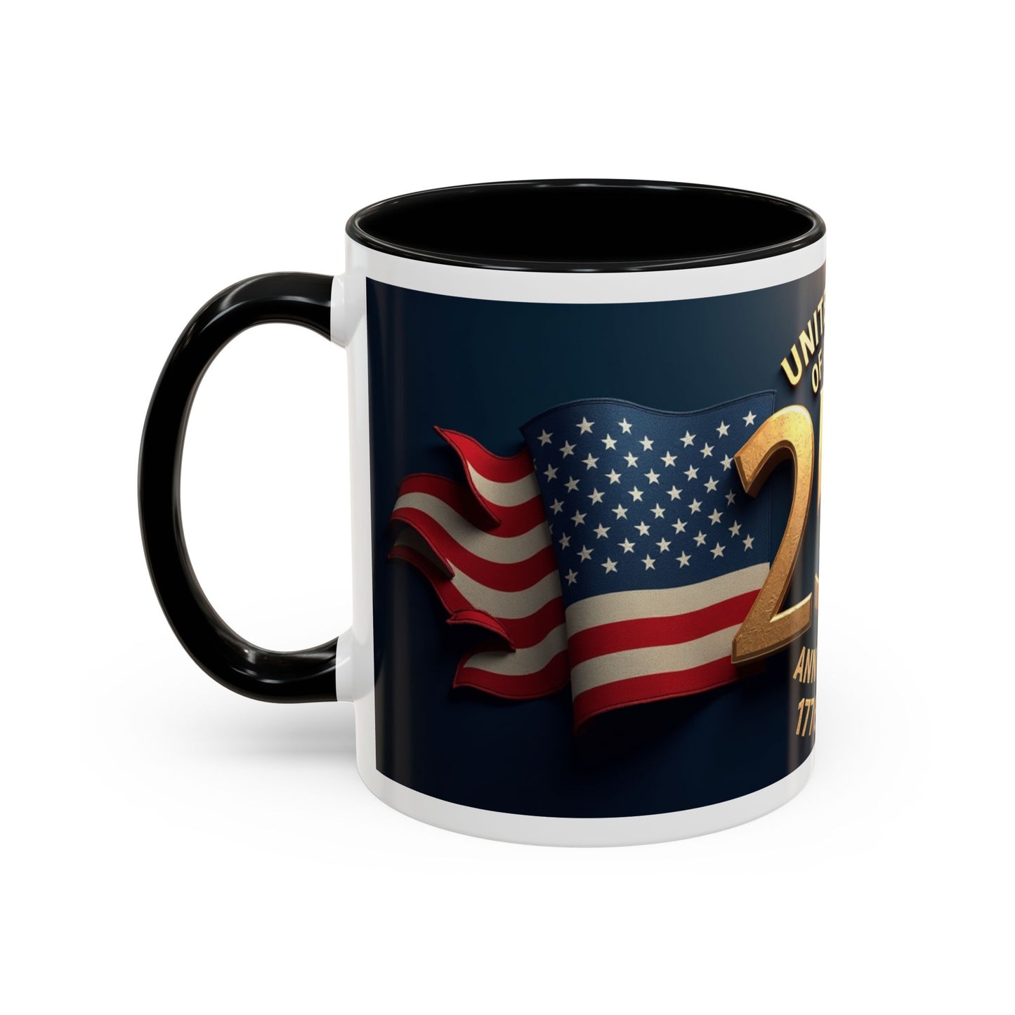 250th Anniversary Coffee Mug — United States of America 1776–2026 Patriotic Accent Mug