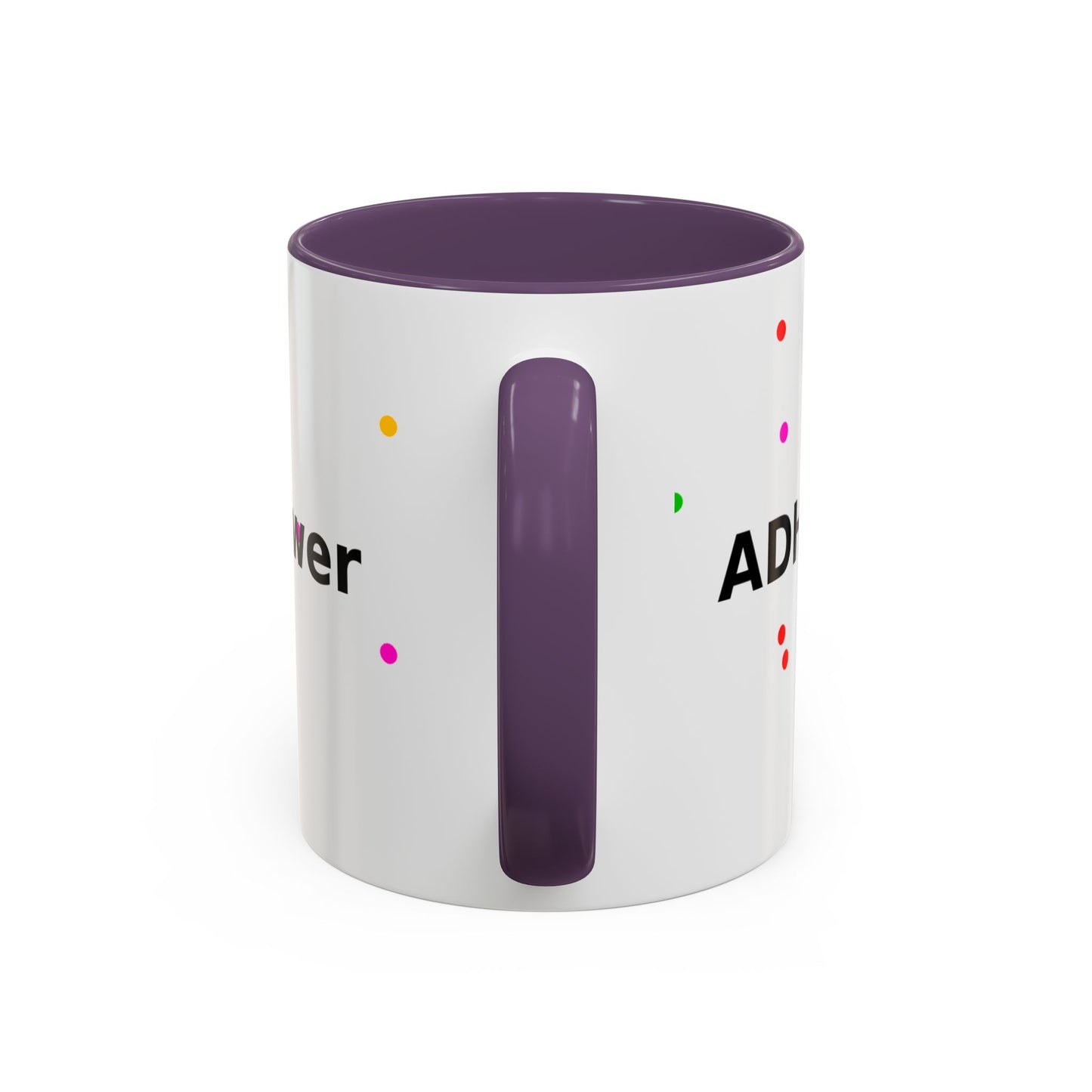 Accent Coffee Mug - "Coffee Is My Superpower" Funny Colorful Polka Dot Ceramic Mug (11/15oz)