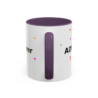 Accent Coffee Mug - "Coffee Is My Superpower" Funny Colorful Polka Dot Ceramic Mug (11/15oz)