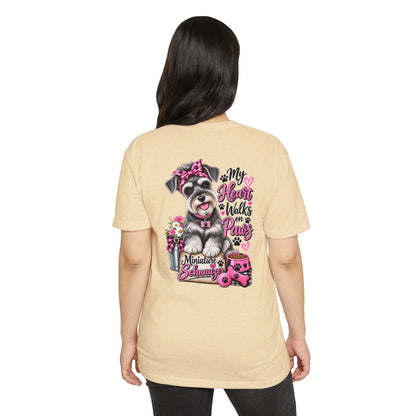 Miniature Schnauzer T-Shirt - "My Heart Walks on Paws" Cute Dog Tee