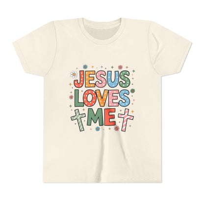 Youth Tee — "Jesus Loves Me" Colorful Christian Kids T-Shirt