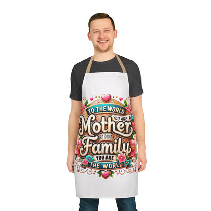 Mother to the World Floral Apron — “To the world you are a Mother, to your family you are the world”