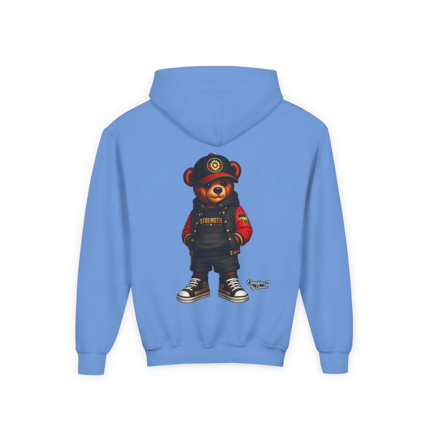 Youth Bear Hoodie – Streetwear Teddy Graphic Pullover for Kids