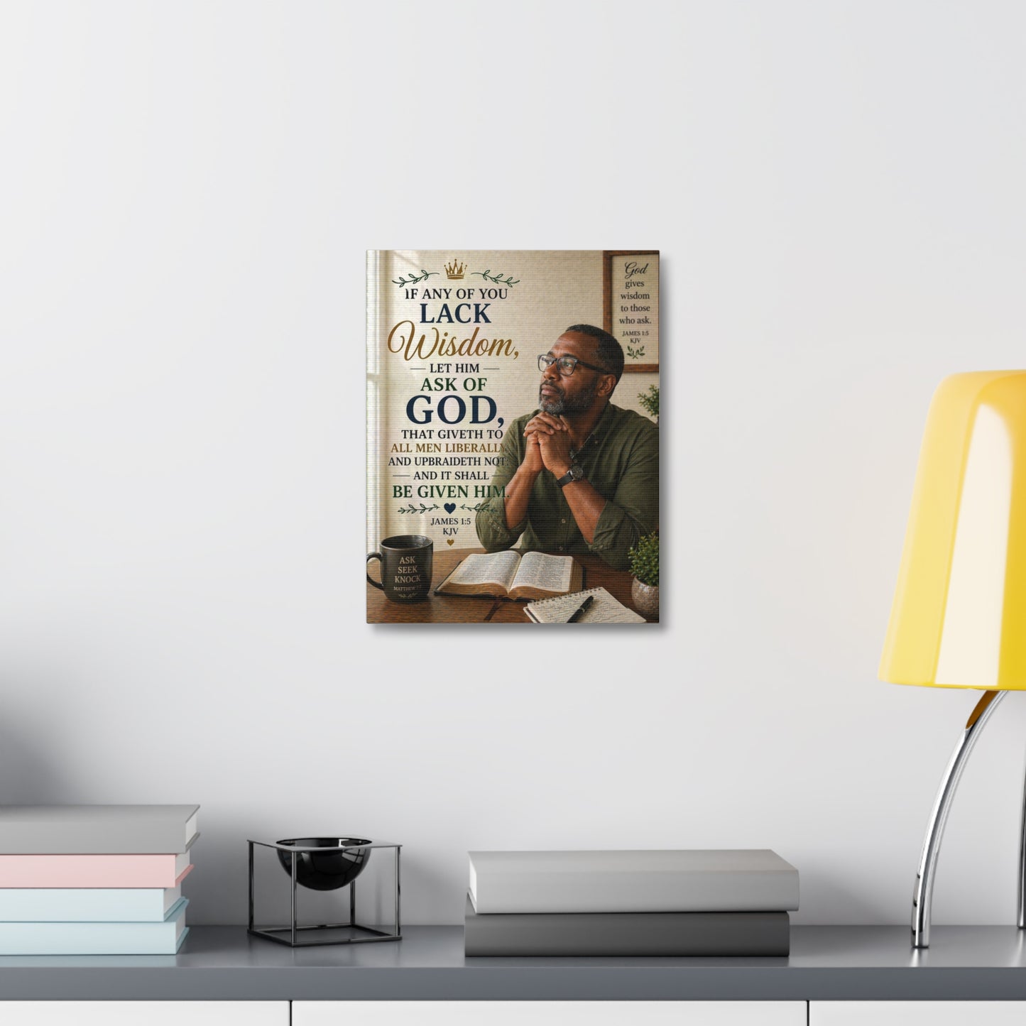 Stretched Canvas - James 1:5 Scripture Wall Art (If Any of You Lack Wisdom)