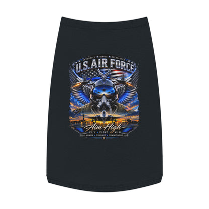 U.S. Air Force Pet Tank Top - "Aim High" Military Pilot Dog Shirt