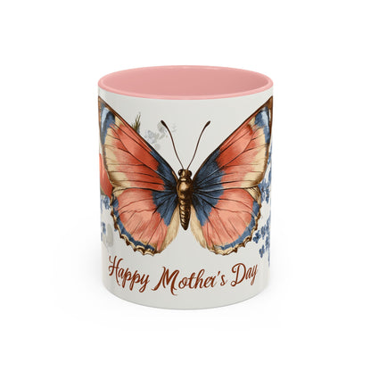 Mother's Day Butterfly Coffee Mug - 'Happy Mother's Day' Floral Accent Mug