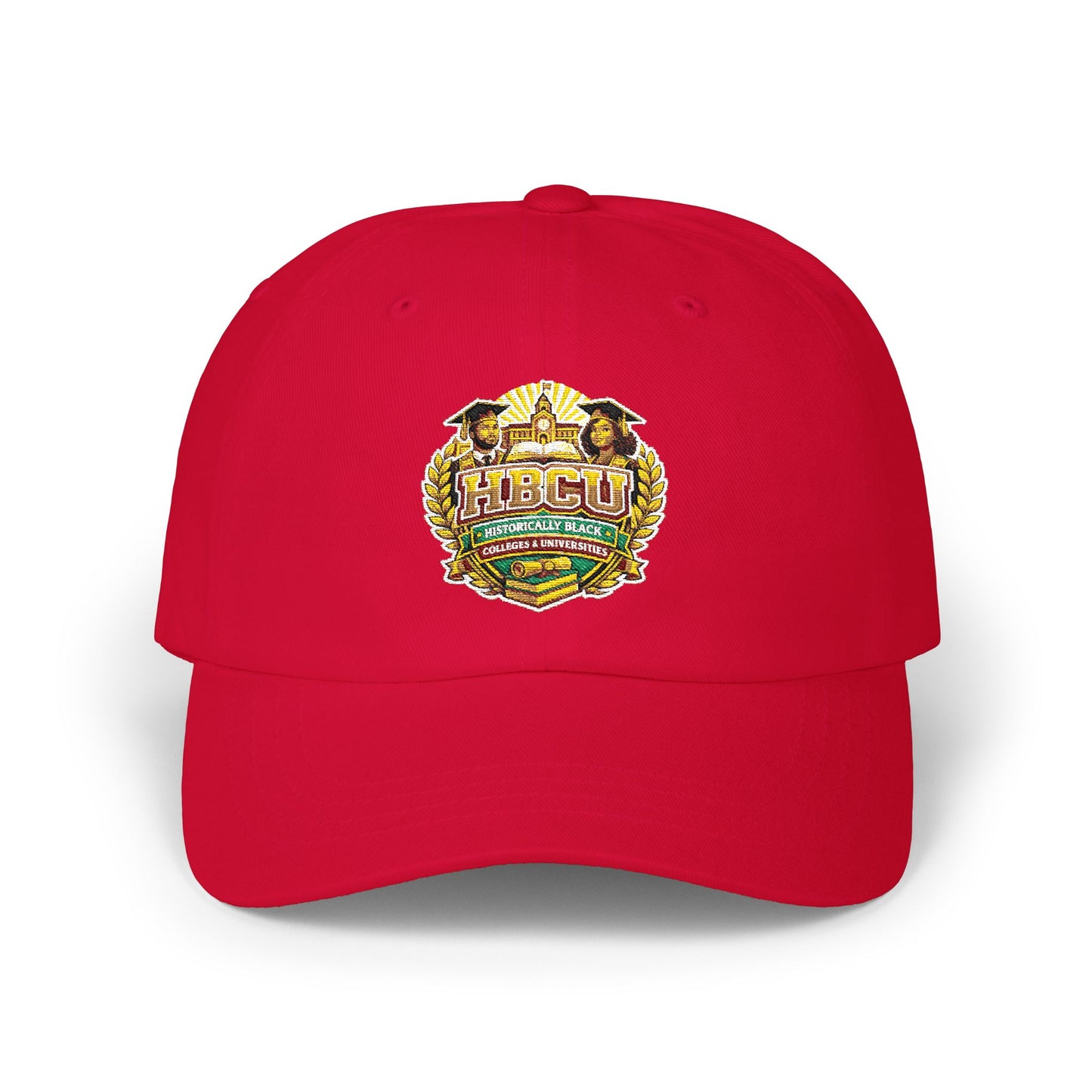 Dad Cap with Vintage Floral Crest Embroidered Design