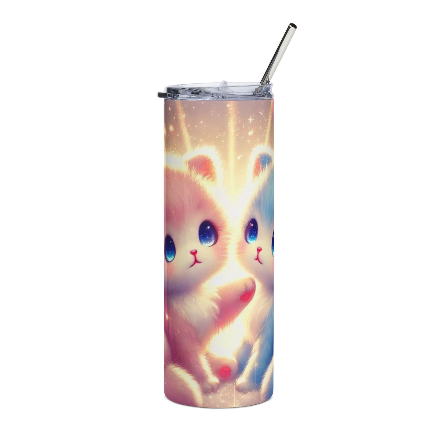 Kawaii Cosmic Kitten Stainless Steel Tumbler — 20oz Cute Galaxy Cat Travel Cup