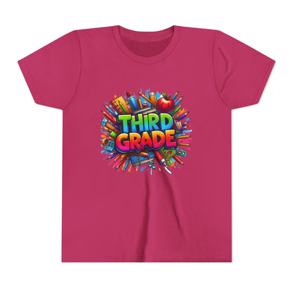 Third Grade Kids' T-Shirt – Colorful School Supplies Back-to-School Tee