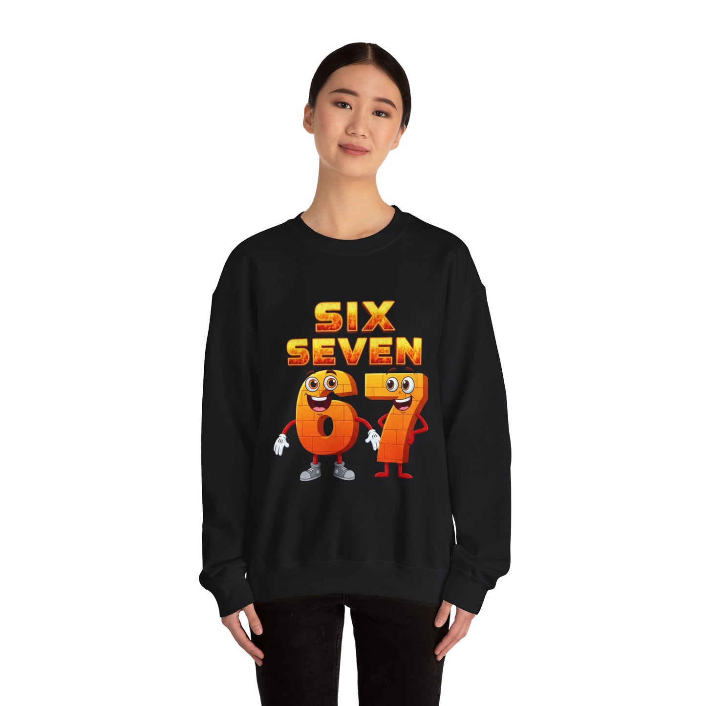 Six Seven 67 Cartoon Graphic Sweatshirt