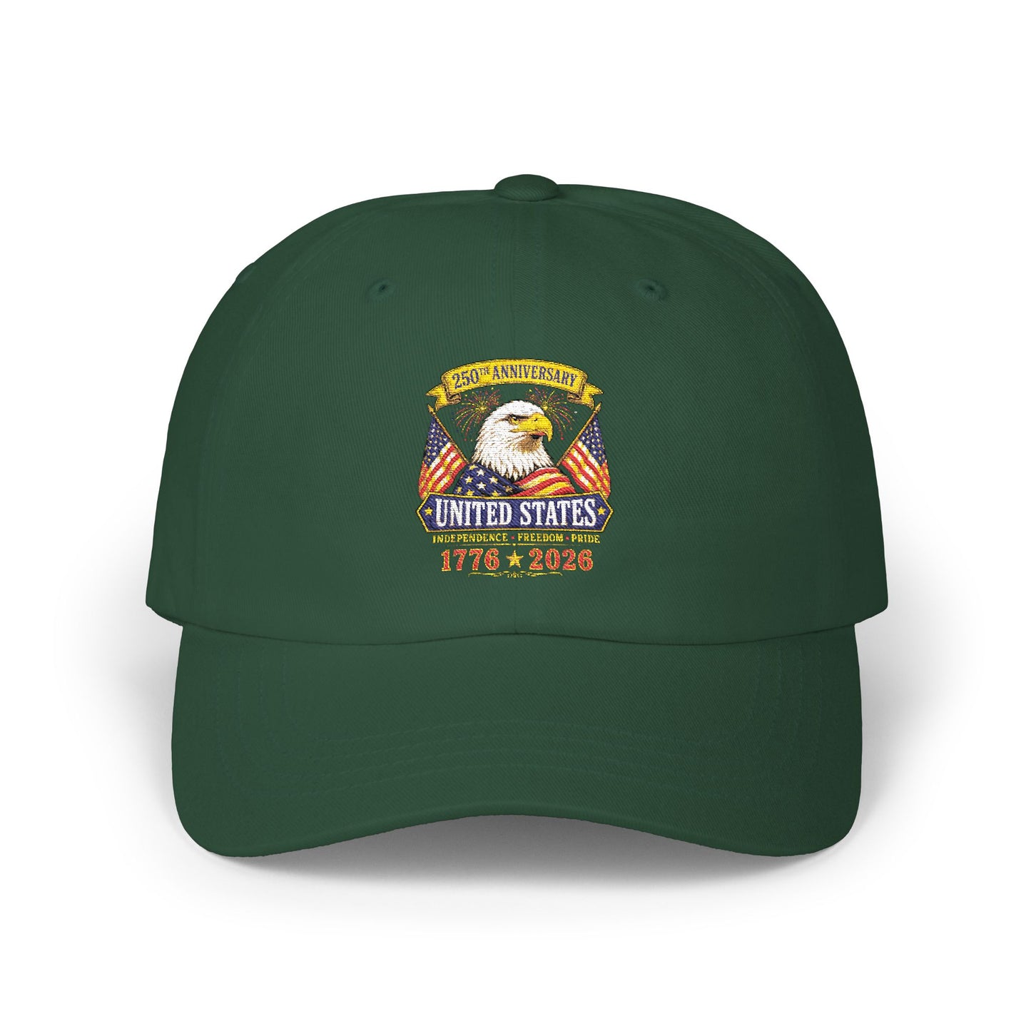 Patriotic Eagle Dad Cap — United States 1776-2020 Embroidered Baseball Hat