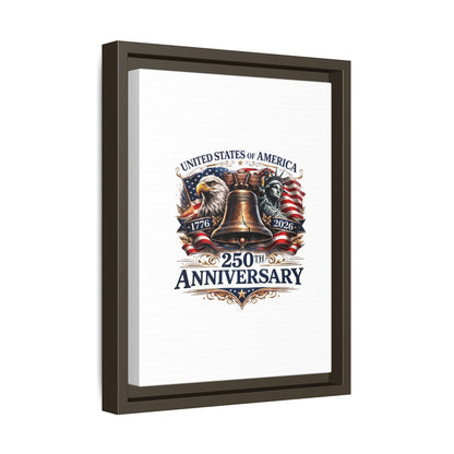 250th Anniversary Framed Canvas - United States of America Patriotic Liberty Bell Print