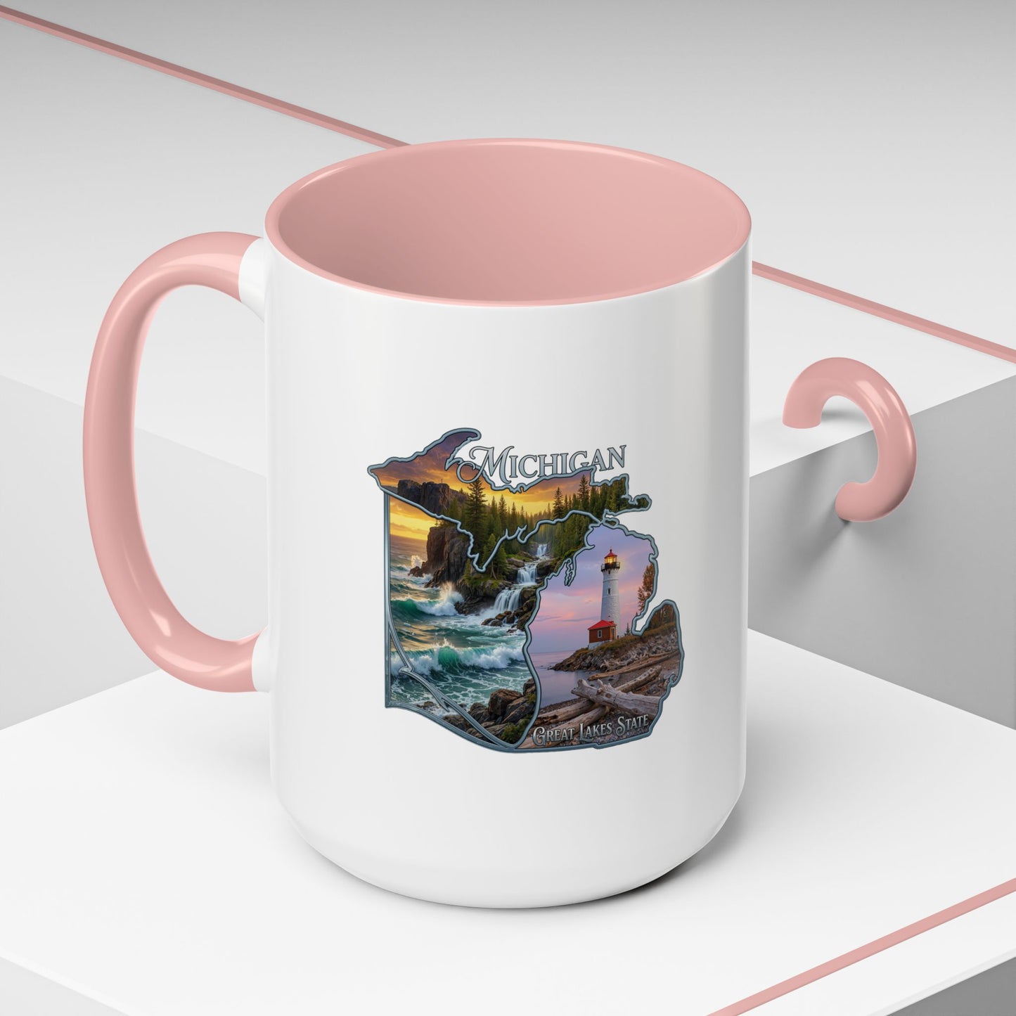 Michigan Lighthouse Coffee Mug — Scenic Great Lakes Accent Mug (11/15oz)