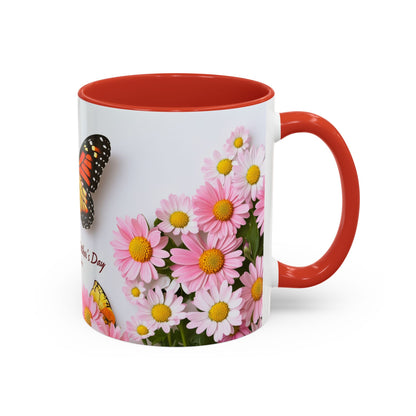 Mother's Day Butterfly Coffee Mug — "Happy Mother's Day" Floral 11/15oz Accent Mug