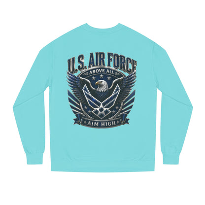 U.S. Air Force Crewneck Sweatshirt — "Above All, Aim High" Graphic