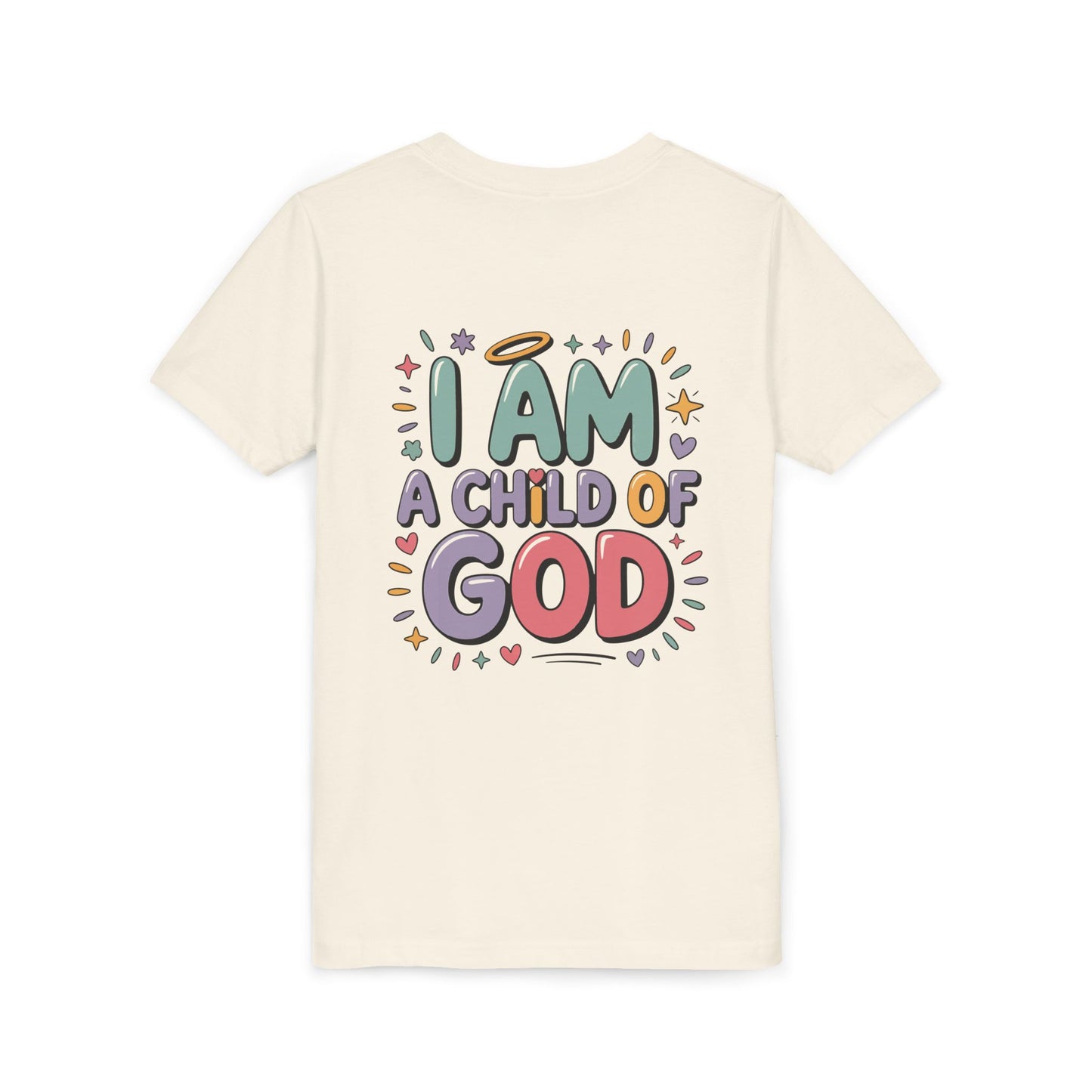 I Am A Child of God Youth Tee — Cute Pastel Christian Kids T-Shirt
