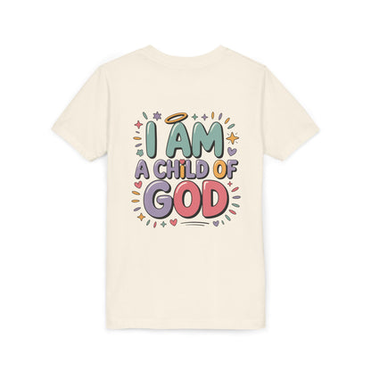 I Am A Child of God Youth Tee — Cute Pastel Christian Kids T-Shirt
