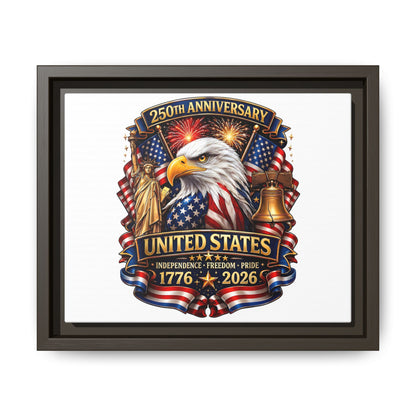 250th Anniversary United States Framed Canvas - Patriotic Eagle 1776–2026