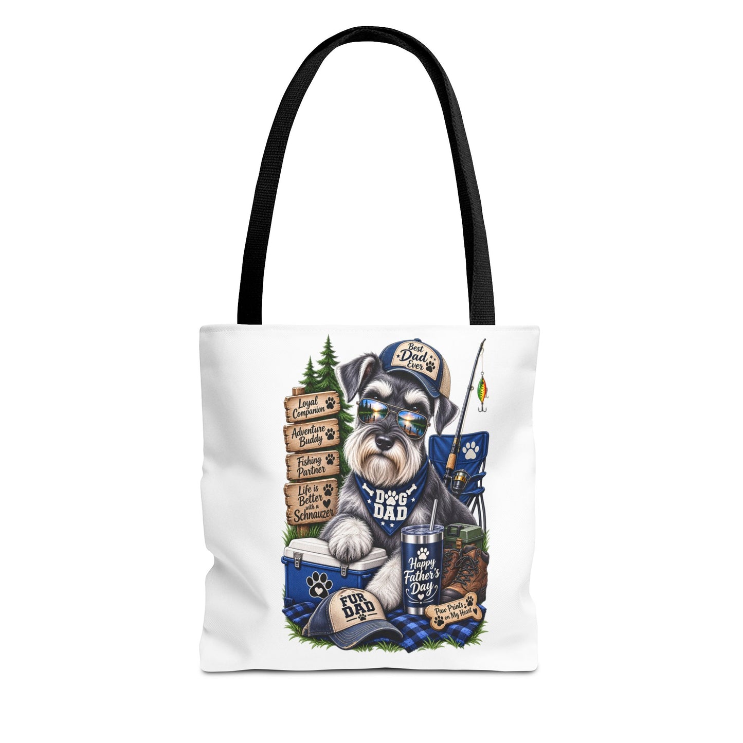 Dog Dad Fishing Tote Bag – Schnauzer Pet Lover Gift