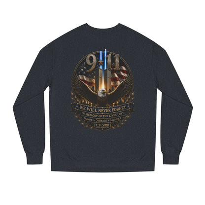 9/11 Memorial Sweatshirt — We Will Never Forget Tribute Crewneck