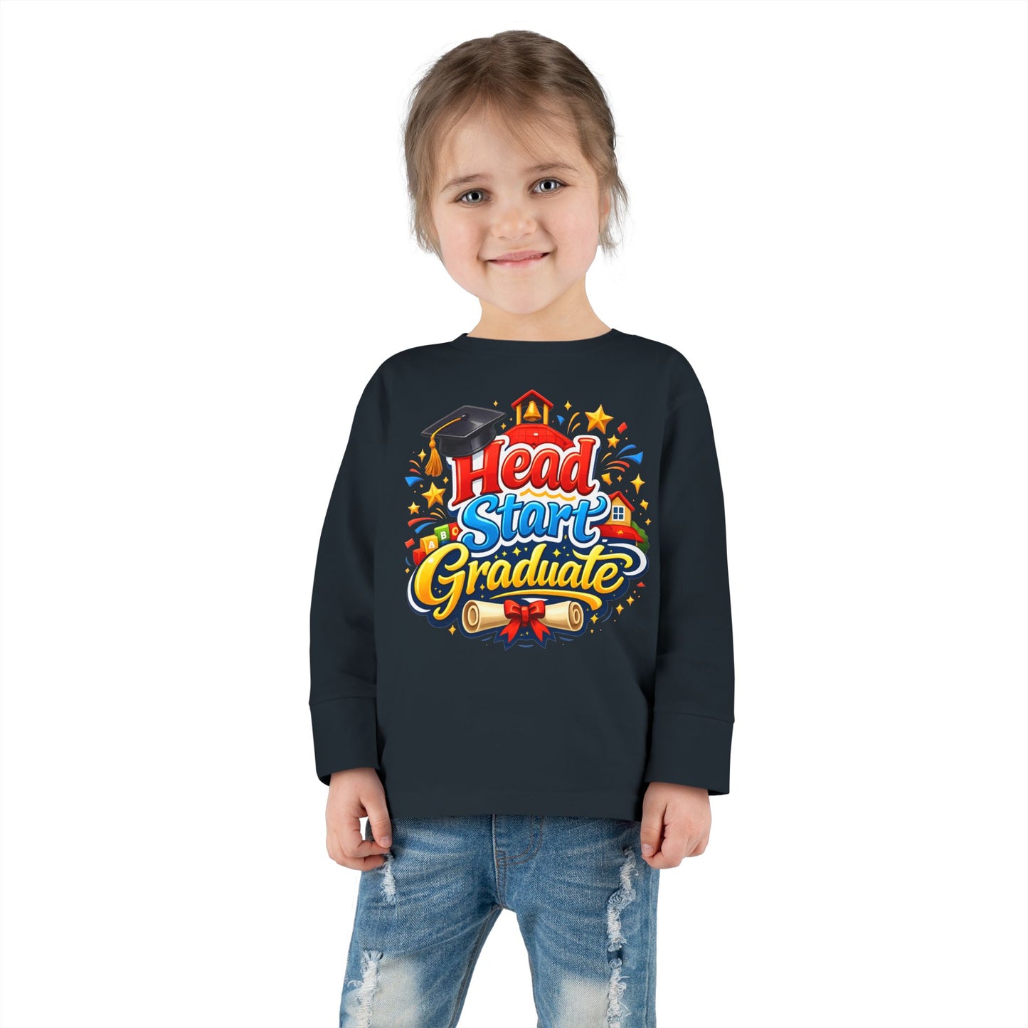 Toddler Long Sleeve Tee - "Head Start Graduate" Preschool Graduation Shirt