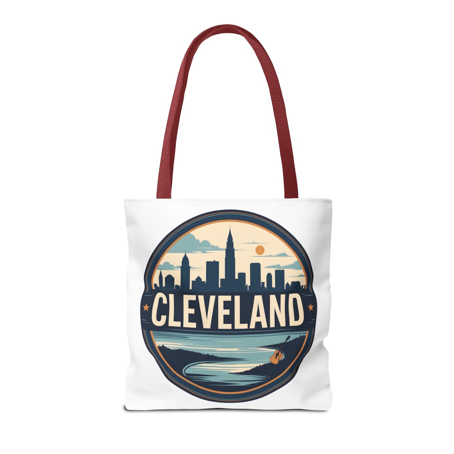 Cleveland Skyline Tote Bag — Vintage Cityscape Beach Design