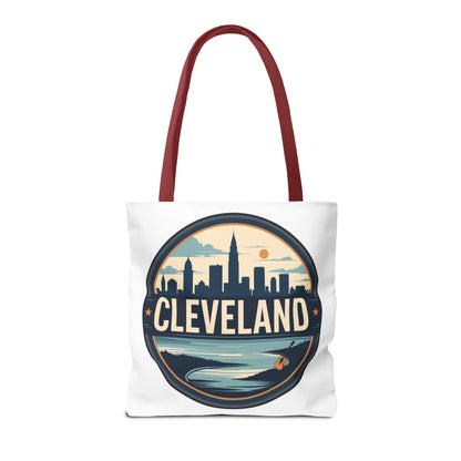 Cleveland Skyline Tote Bag — Vintage Cityscape Beach Design