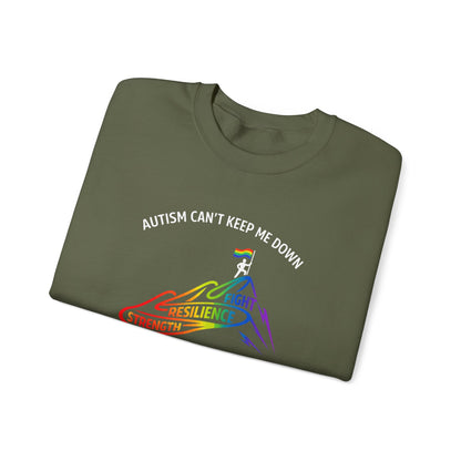Autism Can't Keep Me Down Fight Resilience Strength Sweatshirt