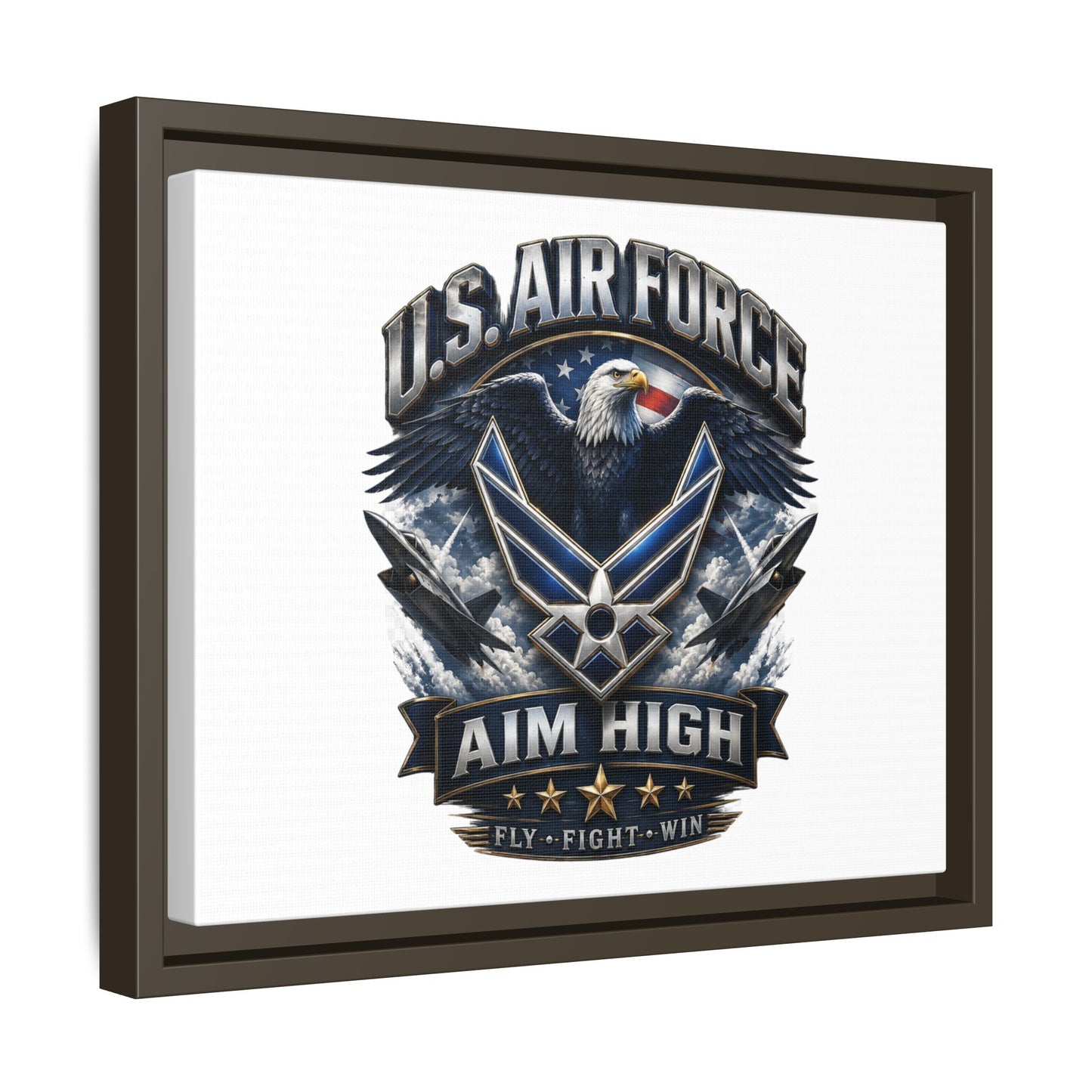 U.S. Air Force 'Aim High' Framed Matte Canvas Wall Art