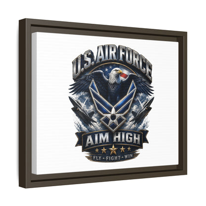 U.S. Air Force 'Aim High' Framed Matte Canvas Wall Art